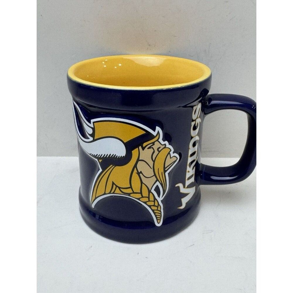 Minnesota Vikings Coffee Mug 10oz Ceramic Cup Purple Gold NFL Fan Gift Team Logo